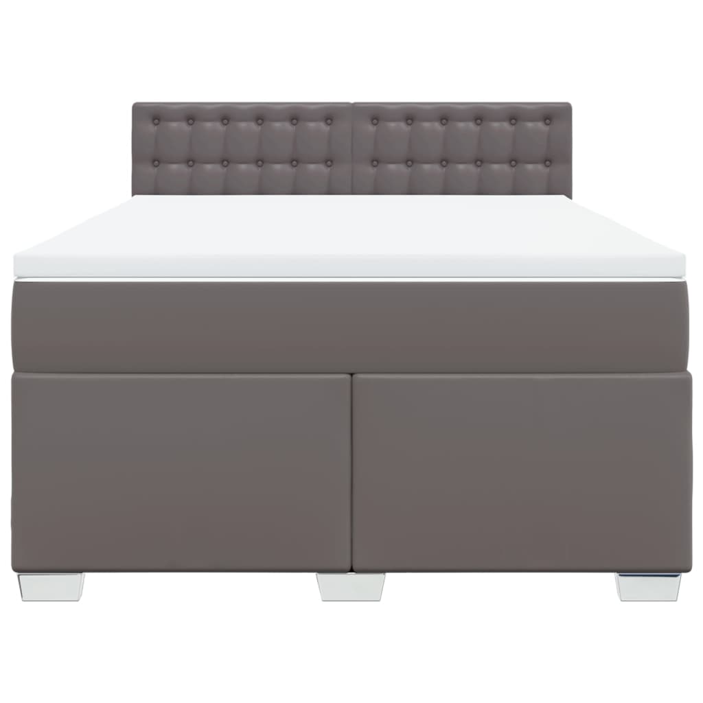 Boxspring met matras kunstleer grijs 140x200 cm