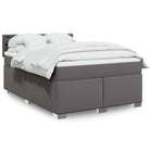 Boxspring met matras 140x200 cm grijs kunstleer