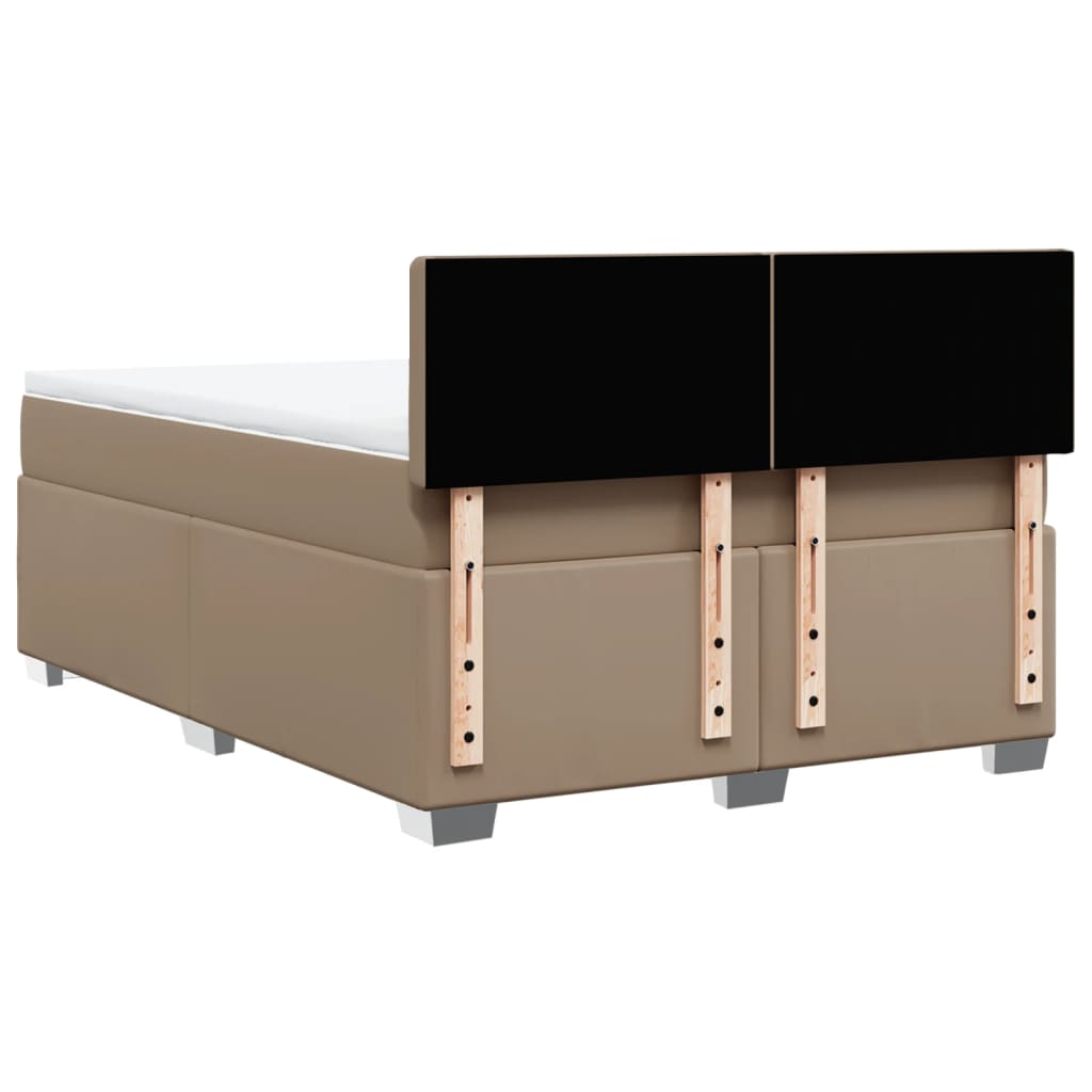 Boxspring met matras kunstleer cappuccinokleurig 140x200 cm