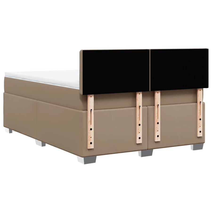 Boxspring met matras kunstleer cappuccinokleurig 140x200 cm