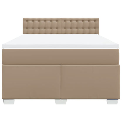 Boxspring met matras kunstleer cappuccinokleurig 140x200 cm