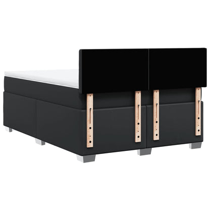 Boxspring met matras kunstleer zwart 160x200 cm