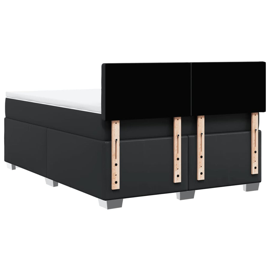 Boxspring met matras kunstleer zwart 160x200 cm