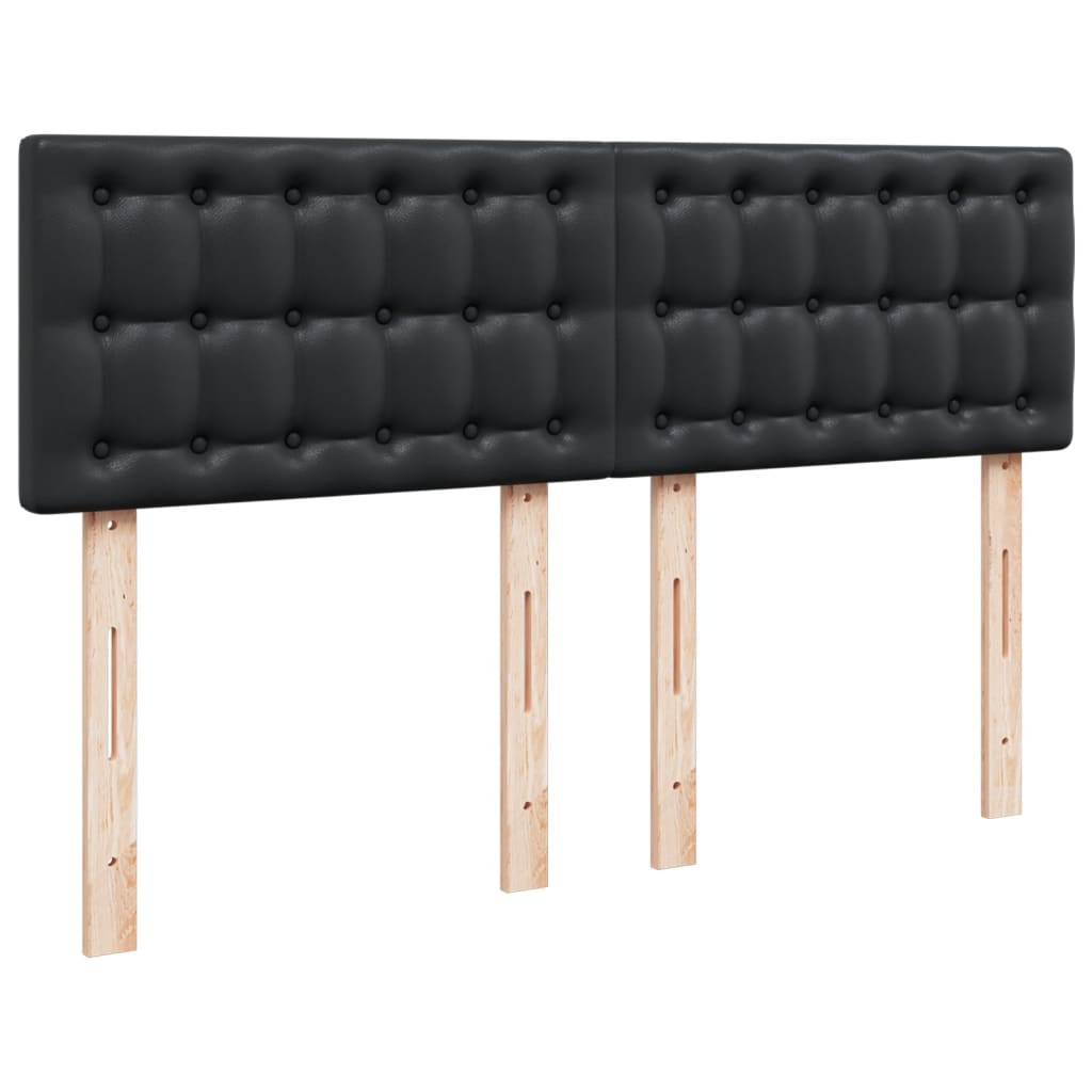 Boxspring met matras kunstleer zwart 160x200 cm