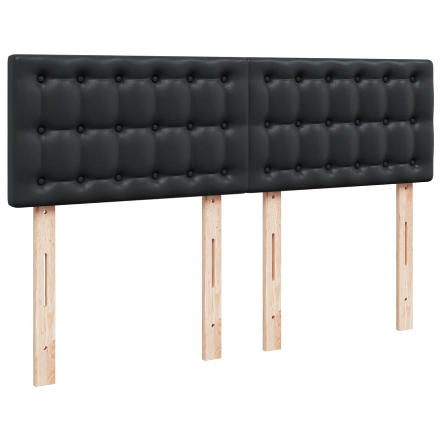 Boxspring met matras kunstleer zwart 160x200 cm