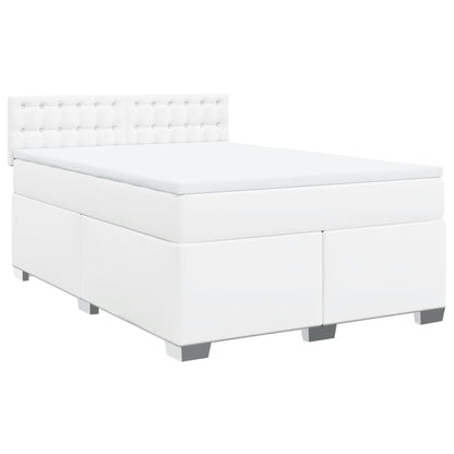 Boxspring met matras kunstleer wit 160x200 cm