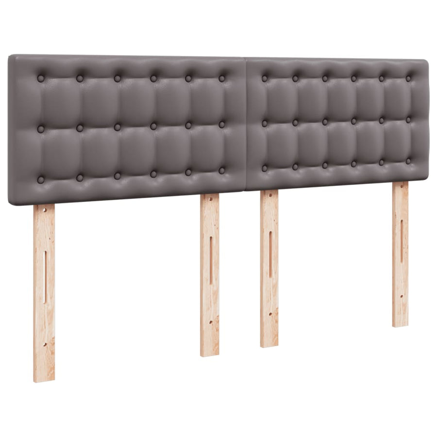 Boxspring met matras kunstleer grijs 160x200 cm