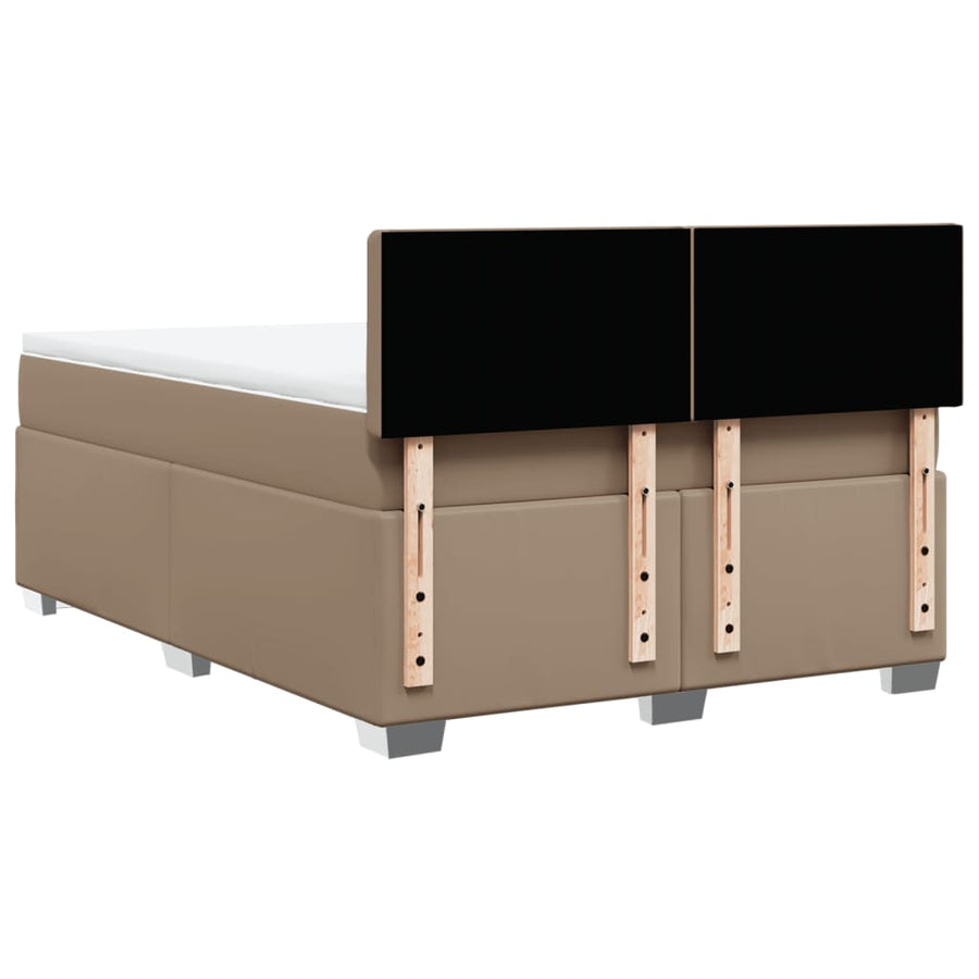 Boxspring met matras kunstleer cappuccinokleurig 160x200 cm