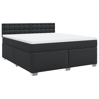 Boxspring met matras kunstleer zwart 180x200 cm
