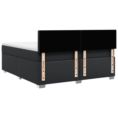 Boxspring met matras kunstleer zwart 180x200 cm