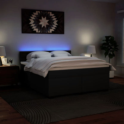 Boxspring met matras kunstleer zwart 180x200 cm