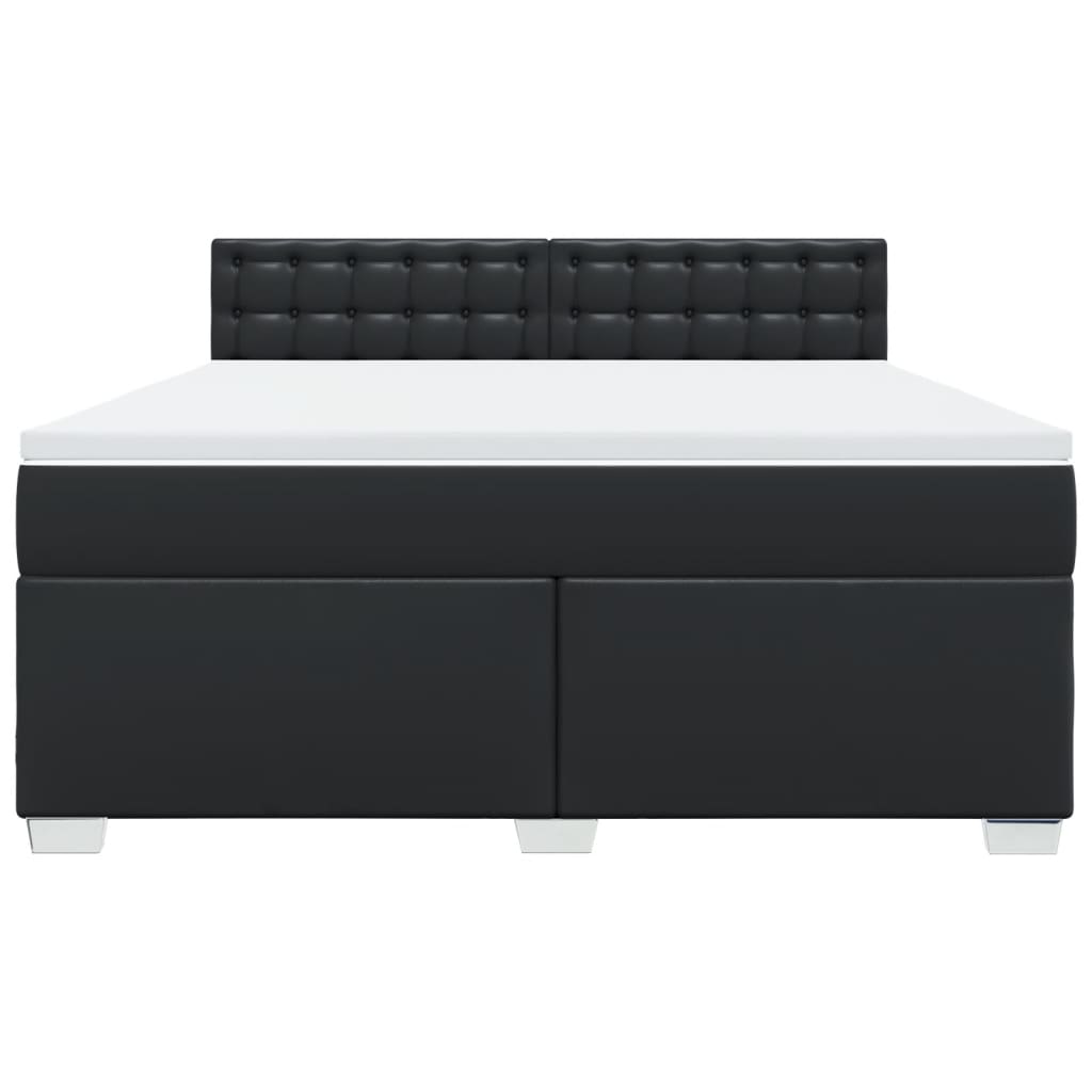 Boxspring met matras kunstleer zwart 180x200 cm