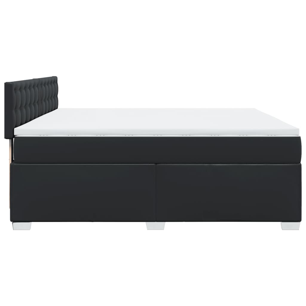 Boxspring met matras kunstleer zwart 180x200 cm