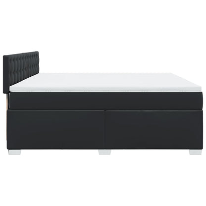 Boxspring met matras kunstleer zwart 180x200 cm