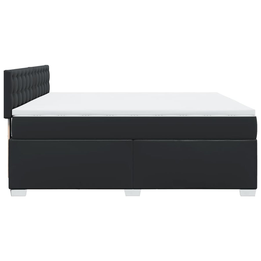 Boxspring met matras kunstleer zwart 180x200 cm
