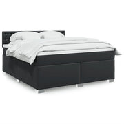 Box spring with mattress faux leather black 180x200 cm
