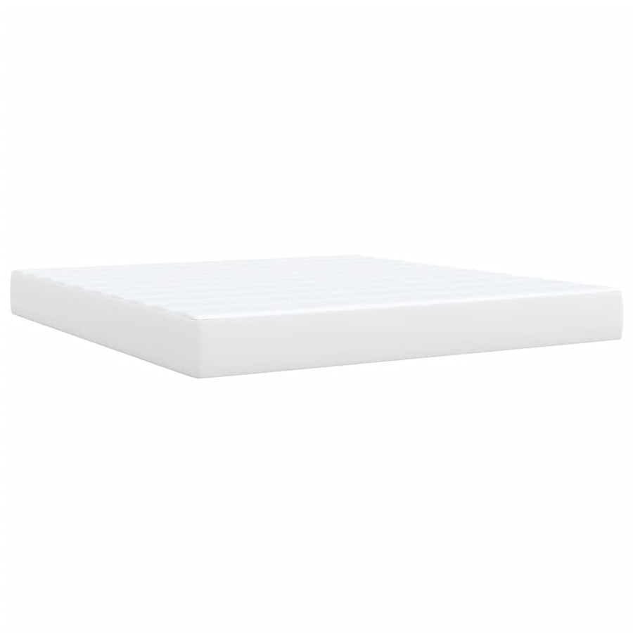Boxspring met matras kunstleer wit 180x200 cm