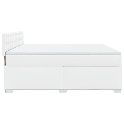 Boxspring met matras kunstleer wit 180x200 cm