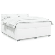 Box spring with mattress faux leather white 180x200 cm