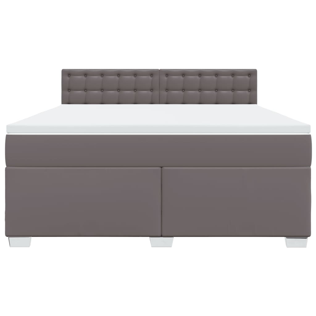 Boxspring met matras kunstleer grijs 180x200 cm