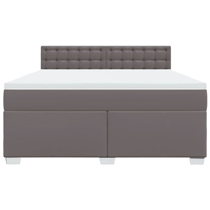 Boxspring met matras kunstleer grijs 180x200 cm