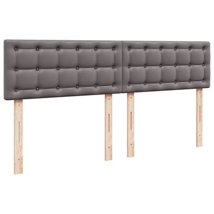 Boxspring met matras kunstleer grijs 180x200 cm