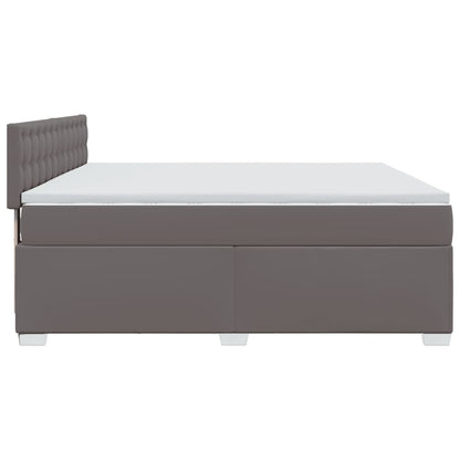 Boxspring met matras kunstleer grijs 180x200 cm