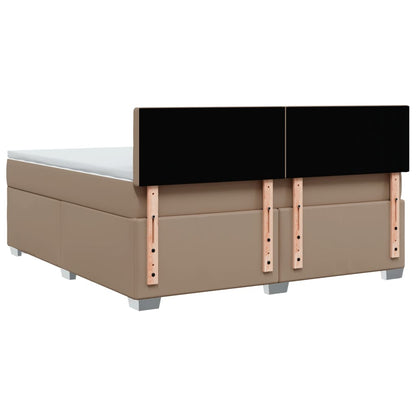 Boxspring met matras kunstleer cappuccinokleurig 180x200 cm