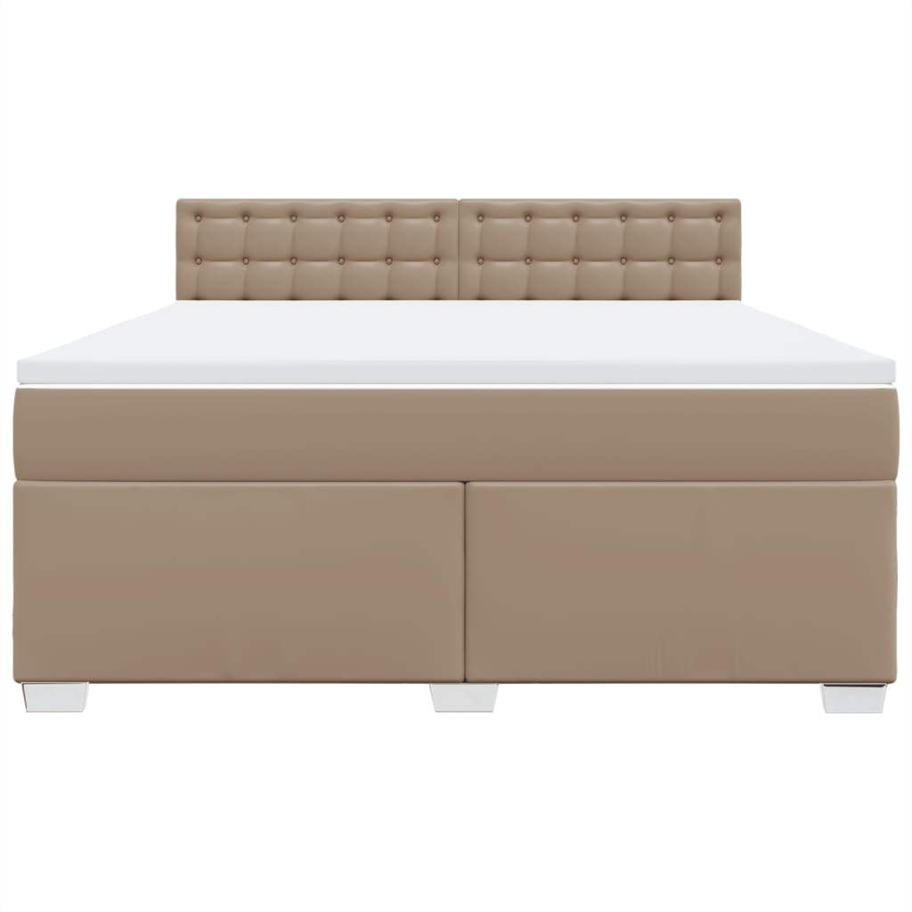 Boxspring met matras kunstleer cappuccinokleurig 180x200 cm