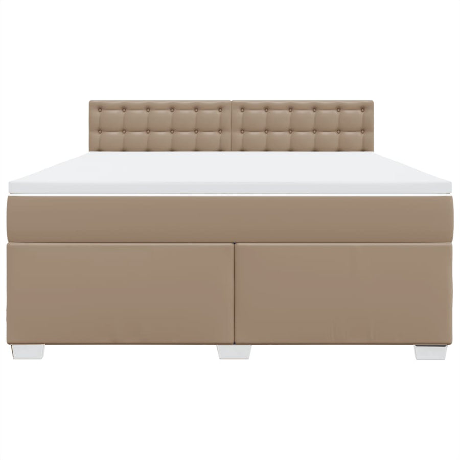 Boxspring met matras kunstleer cappuccinokleurig 180x200 cm