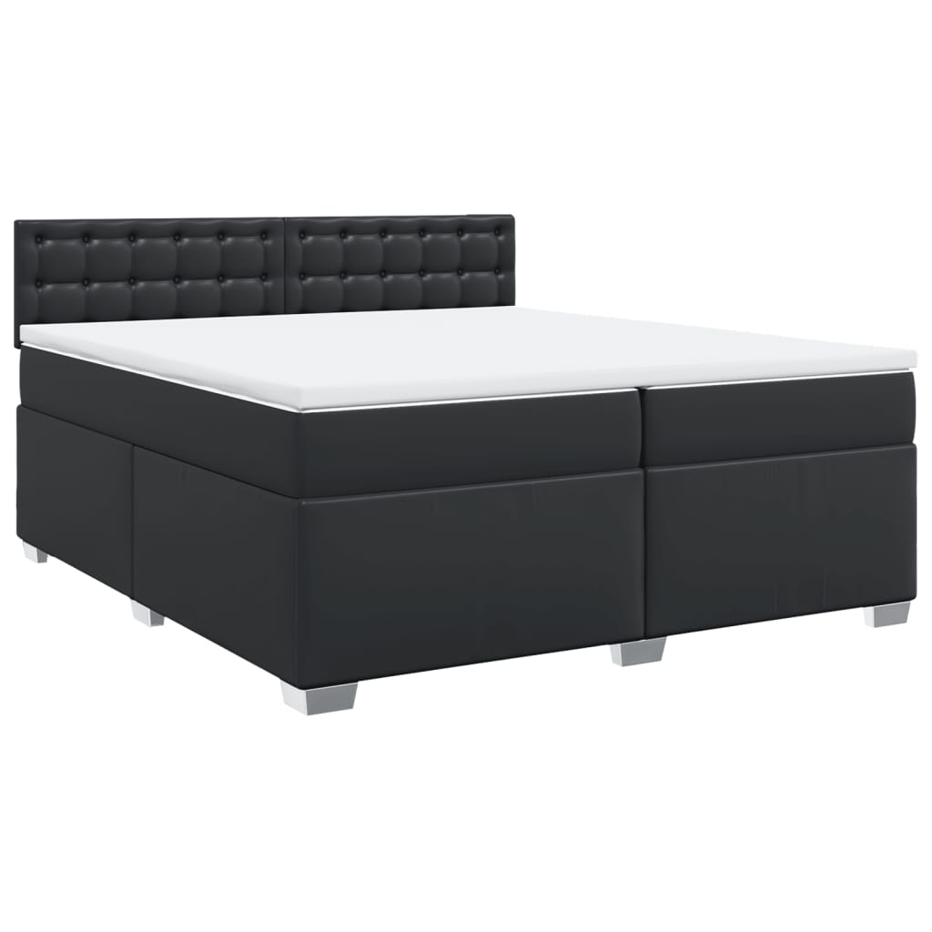 Boxspring met matras kunstleer zwart 200x200 cm