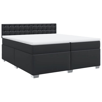Boxspring met matras kunstleer zwart 200x200 cm