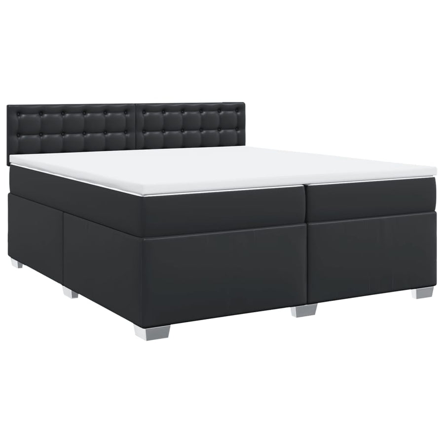 Boxspring met matras kunstleer zwart 200x200 cm
