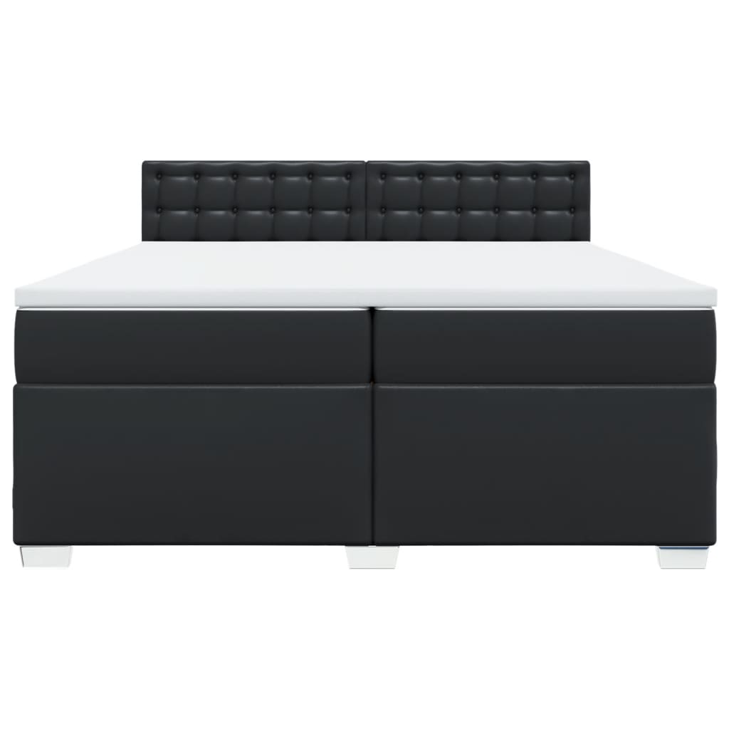 Boxspring met matras kunstleer zwart 200x200 cm