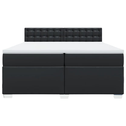 Boxspring met matras kunstleer zwart 200x200 cm