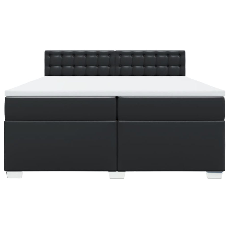 Boxspring met matras kunstleer zwart 200x200 cm