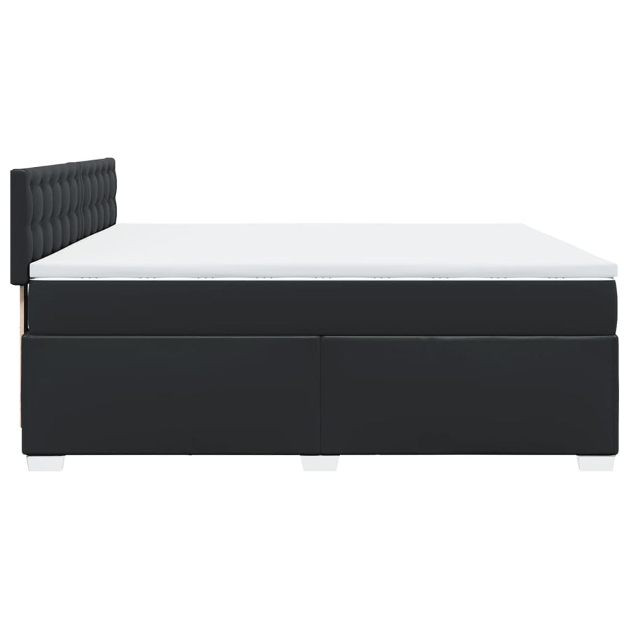 Boxspring met matras kunstleer zwart 200x200 cm