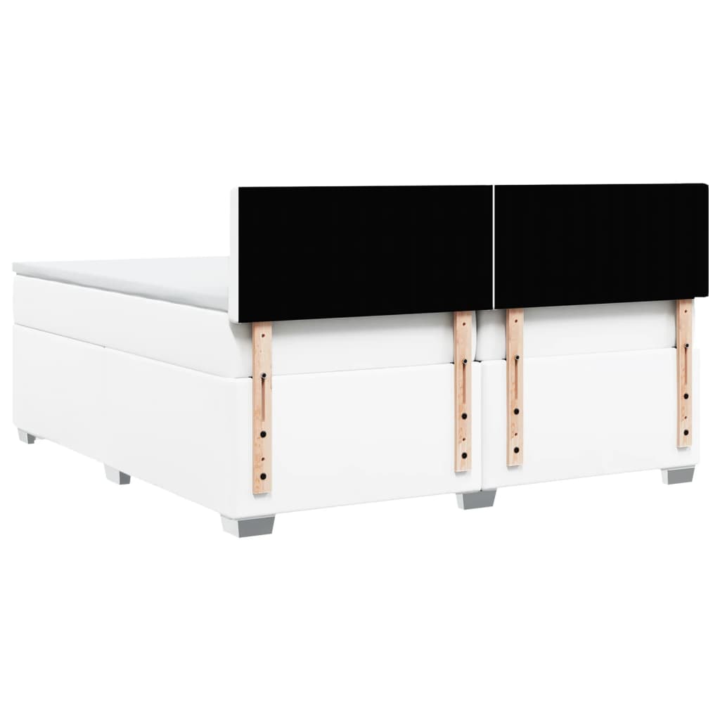 Boxspring met matras kunstleer wit 200x200 cm