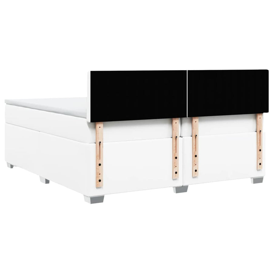 Boxspring met matras kunstleer wit 200x200 cm