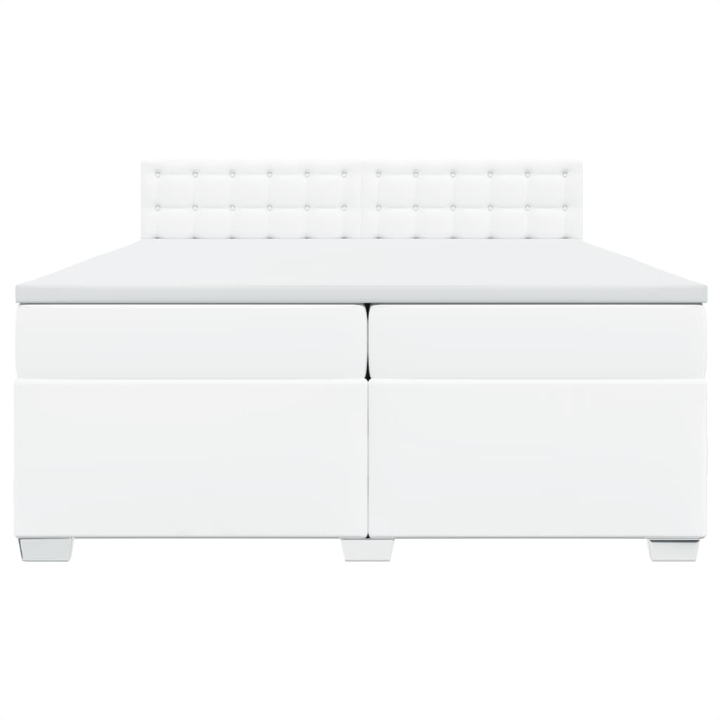 Boxspring met matras kunstleer wit 200x200 cm