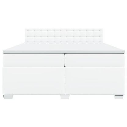 Boxspring met matras kunstleer wit 200x200 cm