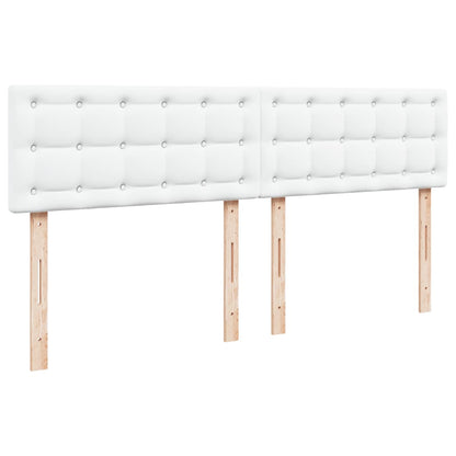 Boxspring met matras kunstleer wit 200x200 cm