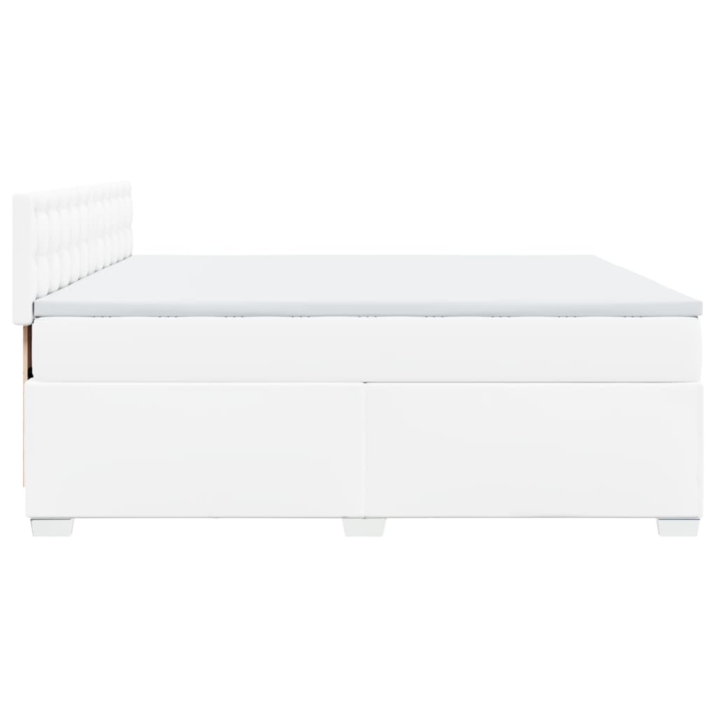 Boxspring met matras kunstleer wit 200x200 cm