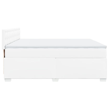 Boxspring met matras kunstleer wit 200x200 cm