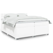 Boxspring met matras 200x200 cm kunstleer wit