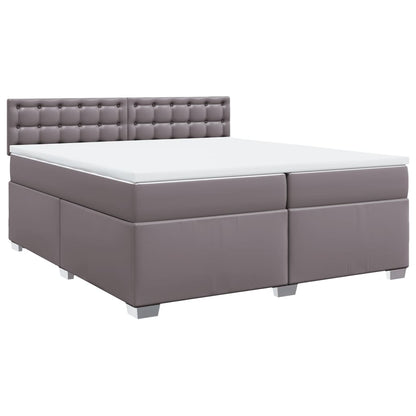 Boxspring met matras kunstleer grijs 200x200 cm