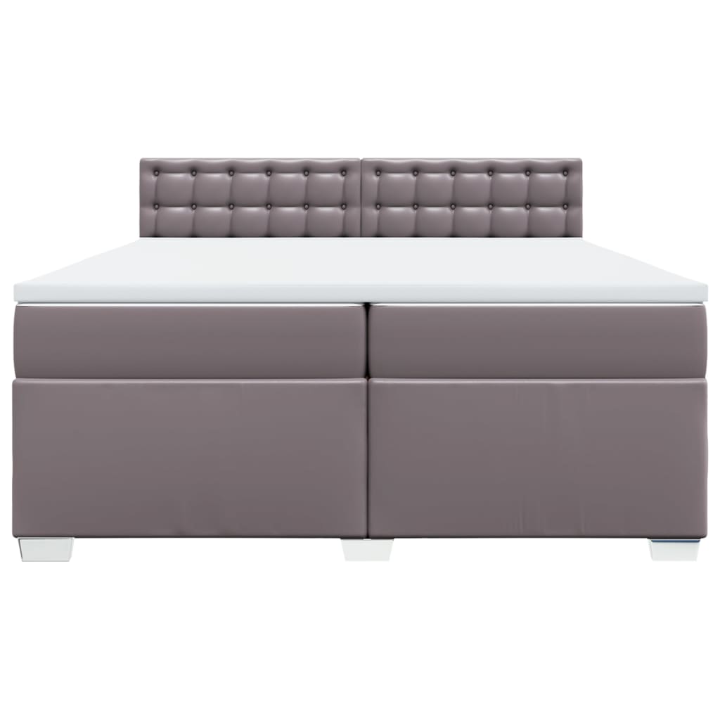 Boxspring met matras kunstleer grijs 200x200 cm