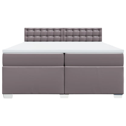 Boxspring met matras kunstleer grijs 200x200 cm