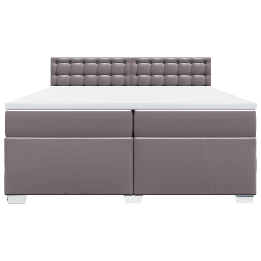 Boxspring met matras kunstleer grijs 200x200 cm