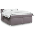Boxspring met matras 200x200 cm grijs kunstleer